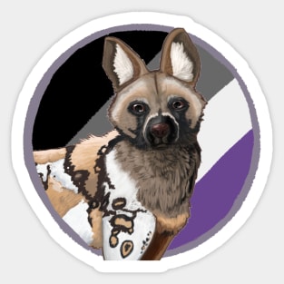 African wild dog- asexual flag Sticker